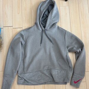 Nike Women's Gray Hoodie with Pink Logo